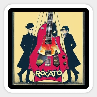 Vintage Classic Rock and Roll Guitar Album Cover Sticker